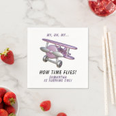 飛行機 わぁ時間飛ぶわ 初めての誕生日  スタンダードカクテルナプキン (インサイチュ)