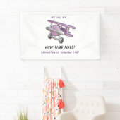 飛行機 オーマイ タイムフライ トラベル ファーストバースデー 横断幕 (インサイチュ)