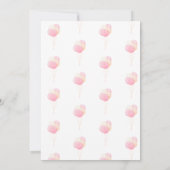 飛行機 クマの1歳の誕生日 ピンク 招待状 (裏面)