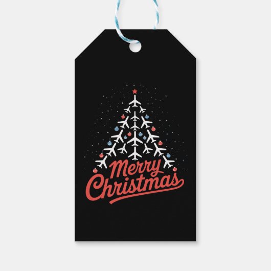 飛行機 クリスマスツリー パイロット ギフトタグ (裏面)