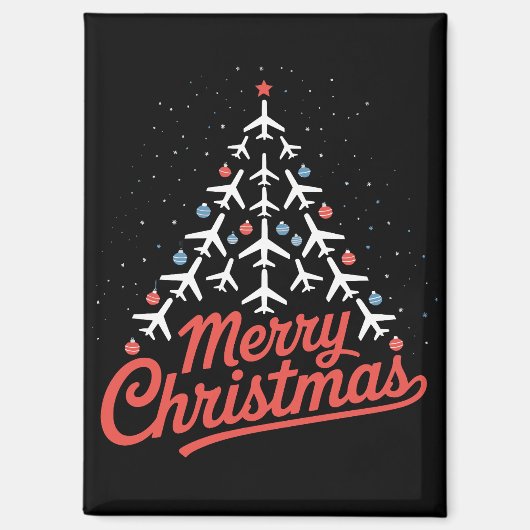 飛行機 クリスマスツリー パイロット マグネット (正面)