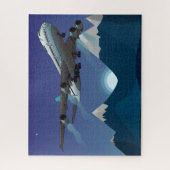 飛行機。ジャンボジェット。 ジグソーパズル (縦)