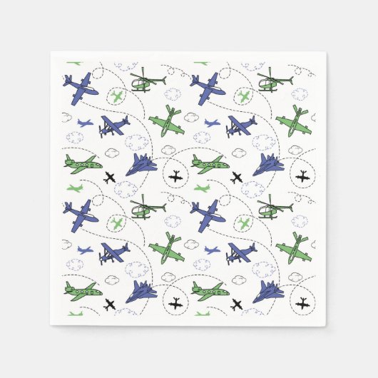 飛行機 スタンダードカクテルナプキン (正面)