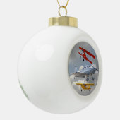 飛行機 セラミックボールオーナメント (左)