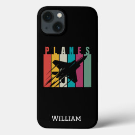 飛行機,タイポグラフィー,航空,ミニマリスト,オーダーメイド iPhone 13ケース