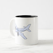 飛行機 ツートーンマグカップ (正面左)