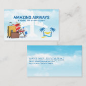 飛行機 | トロピカルバケーション荷物 名刺 (正面/裏面)