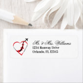 飛行機 ハート モダンラブ シルバーライナー ファミリー ラベル (インサイチュ)