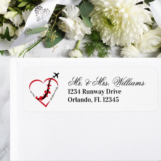 飛行機 ハート モダンラブ シルバーライナー ファミリー ラベル