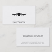 飛行機 | パイロット学校 | 民間飛行 名刺 (正面/裏面)