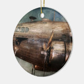 飛行機-パイロット – クラウド飛んでいる セラミックオーナメント (左)