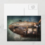 飛行機-パイロット – クラウド飛んでいる ポストカード (正面/裏面)