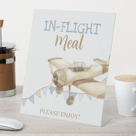 飛行機 パイロット 航空士 1歳 誕生日 ご飯 食べる 台座サイン (インサイチュ)