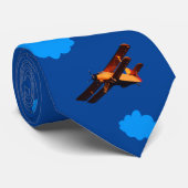 飛行機&ブルークラウドスカイヴィンテージ飛行機/航空 ネクタイ (ロール)