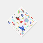 飛行機、ヘリコプター、およびバルーン スタンダードカクテルナプキン (角)