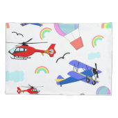 飛行機、ヘリコプター、気球 枕カバー (裏面)