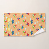 飛行機、ヘリコプター、雲桃の名前のアートワーク バスタオルセット (ハンドタオル)