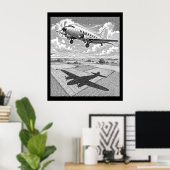 飛行機 ポスター (ホームオフィス)