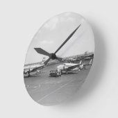 飛行機 ラウンド壁時計 (傾斜)