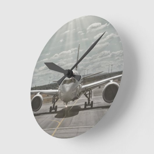 飛行機 ラウンド壁時計 (傾斜)