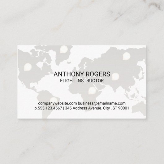 飛行機 | 世界地図 名刺 (裏面)