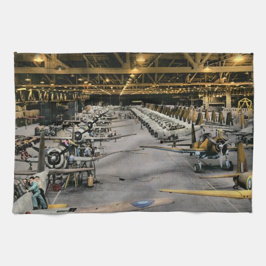 飛行機 – 世界最速の生産ライン1942 キッチンタオル (横)