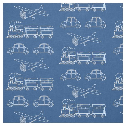 飛行機、列車および車は~の編集可能背景を設計します ファブリック (見本)