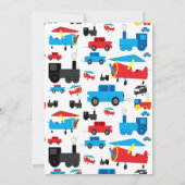 飛行機、列車、自動車輸送誕生日 招待状 (裏面)