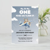 飛行機 初めての誕生日パーティー 招待状 (スタンド正面)