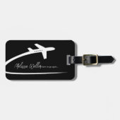 飛行機（前面）、ワールドマップ（背面） ラゲッジタグ (正面横)