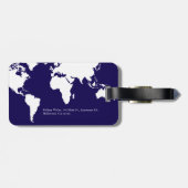 飛行機（前面）、ワールドマップ（背面） BLUE ラゲッジタグ (裏面横)