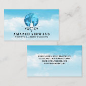 飛行機 | 地球惑星 | 雲の空 名刺 (正面/裏面)