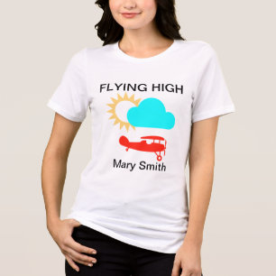 飛行機、太陽、空 トライブレンドTシャツ