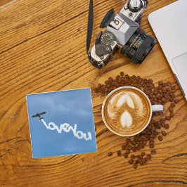 飛行機&愛あなた写真、クールおもしろい航空 ガラスコースター