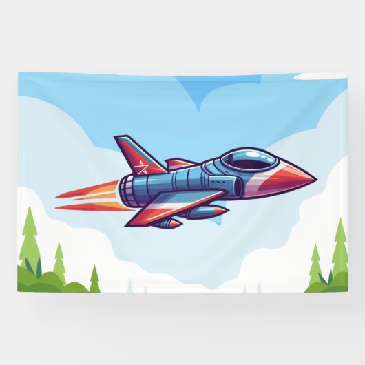 飛行機/戦闘機ジェット 横断幕 (横)