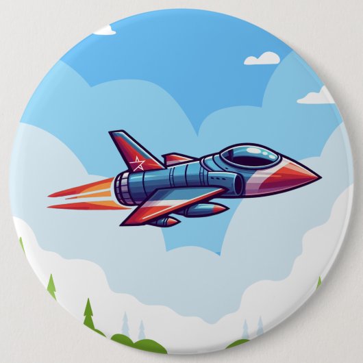 飛行機/戦闘機ジェット 缶バッジ (正面)