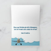 飛行機 戦闘機 パイロット 少年の誕生日 カード (内部)