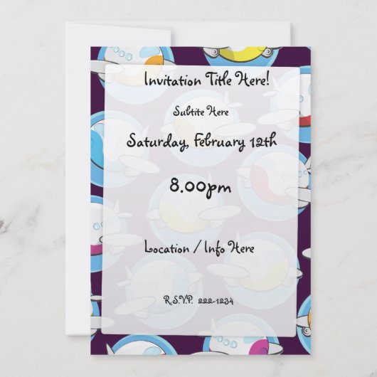 飛行機 招待状 (裏面)