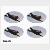 飛行機 楕円形シール (シート)