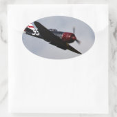 飛行機 楕円形シール (バッグ)