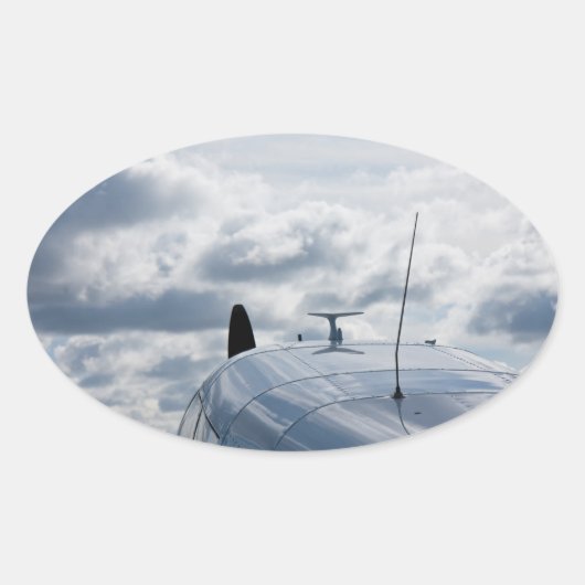 飛行機 楕円形シール (正面)