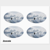 飛行機 楕円形シール (シート)