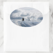 飛行機 楕円形シール (バッグ)