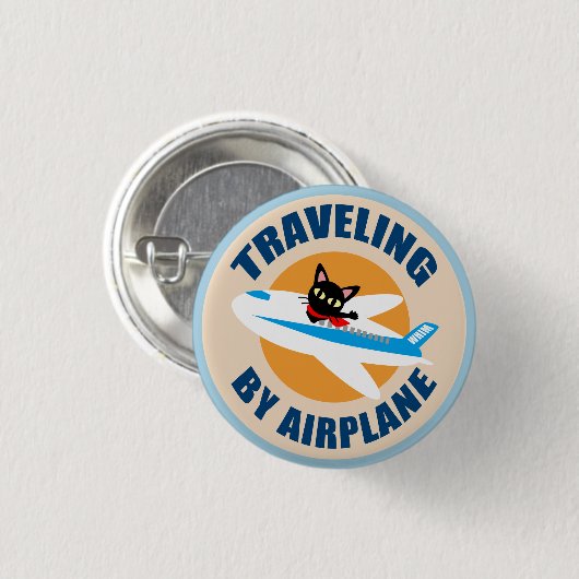 飛行機 缶バッジ (正面&裏面)