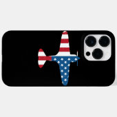 飛行機 航空機 アメリカ国旗 ベテランパイロット プレゼント Case-Mate iPhoneケース (裏面 (横))