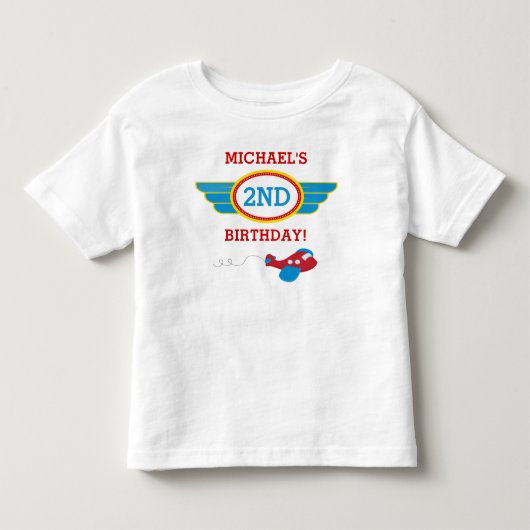 飛行機 誕生日 Tシャツ 子供用 (正面)
