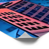 飛行機、都市、花火 | AIアートポスター ポスター (角)