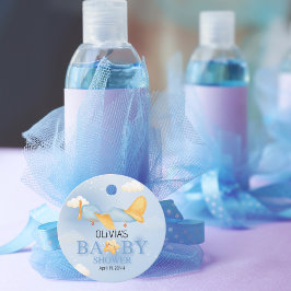 飛行機、雲と星、青、男の赤ちゃん、かわいい フェイバータグ