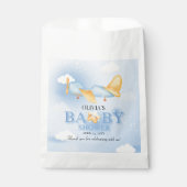 飛行機、雲と星、青、男の赤ちゃん、かわいい フェイバーバッグ (正面)