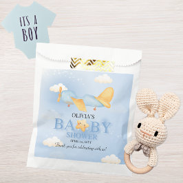 飛行機、雲と星、青、男の赤ちゃん、かわいい フェイバーバッグ